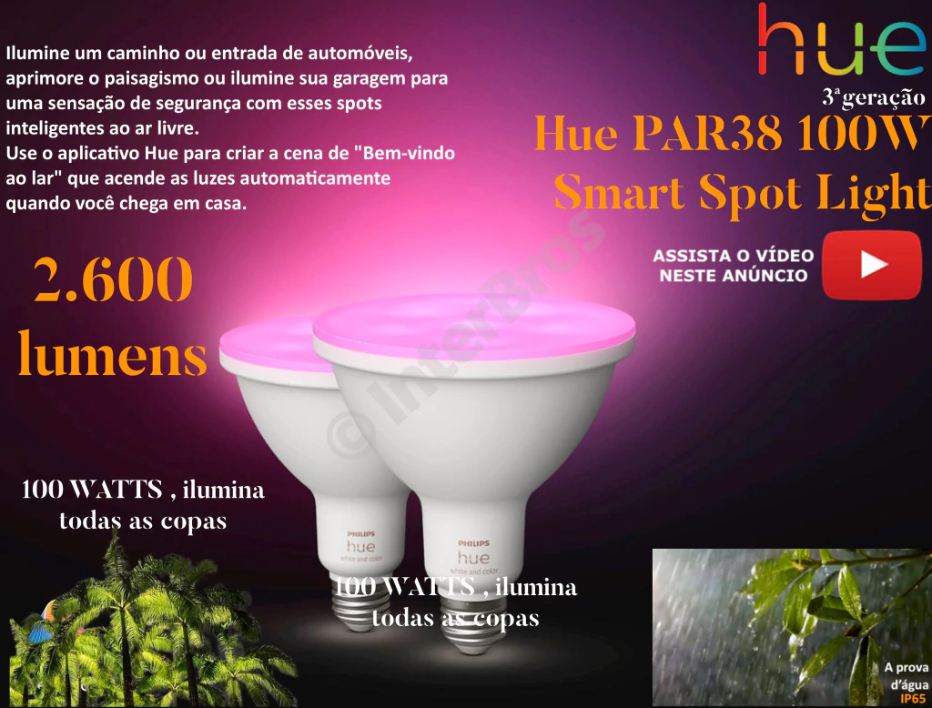 Philips Hue White & Color Ambiance PAR38 100W Spot Refletor Jardim Outdoor - buy online