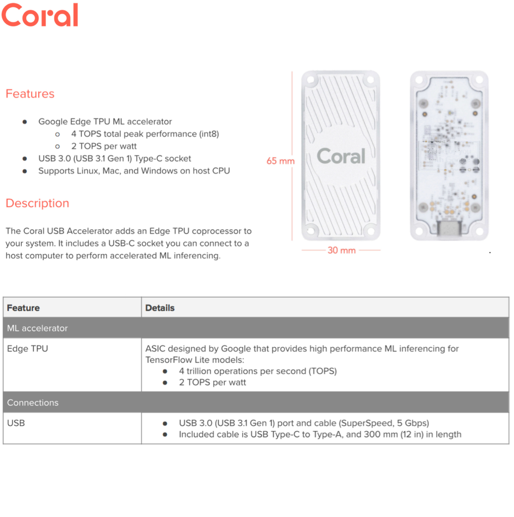 Coral Dev Board 1GB RAM + Coral USB Accelerator + Coral Camera Module - online store