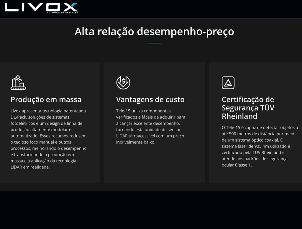 LIVOX TECH TELE-15 LiDAR - Loja do Jangão - InterBros