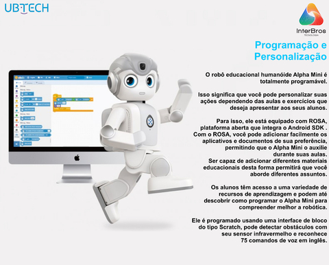 UBTECH Robotics Alpha Mini Humanoid Educational Robot , Robot de Companhia, +9 anos na internet