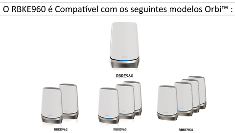 Image of Netgear Orbi 900 Series Quad-Band l WiFi 6e Mesh 10.8Gbps RBKE964 , RBKE963, RBKE962, RBSE960, Até 200 Dispositivos