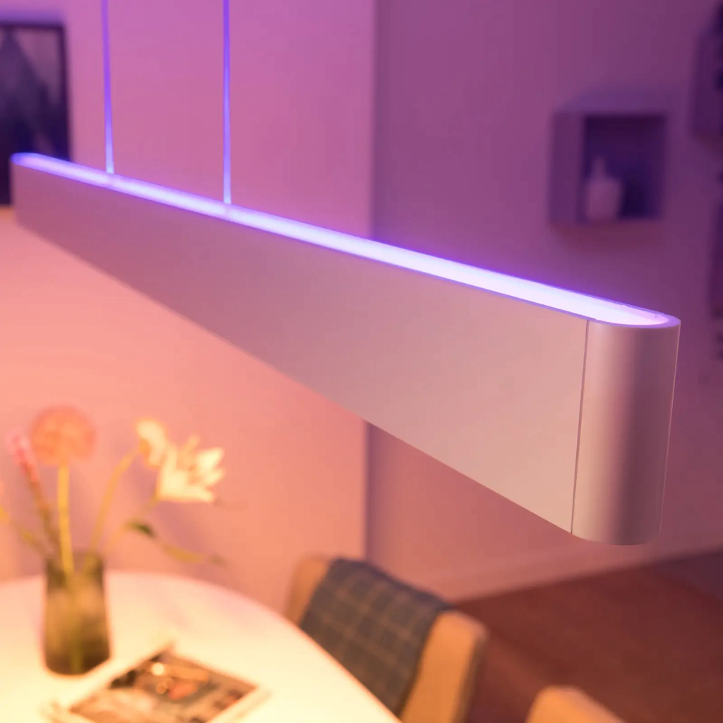 Philips Hue White & Color Ambiance Ensis Pendant Light l Luminária Pendente Inteligente l Bluetooth e WiFi l Poderosíssimo Fluxo Luminoso 5.500 lumen l Ajuste cada Luz Individualmente l Compatível com Alexa, Apple Homekit & Google Assistant | Funciona com Bluetooth e/ou com a Hue Bridge