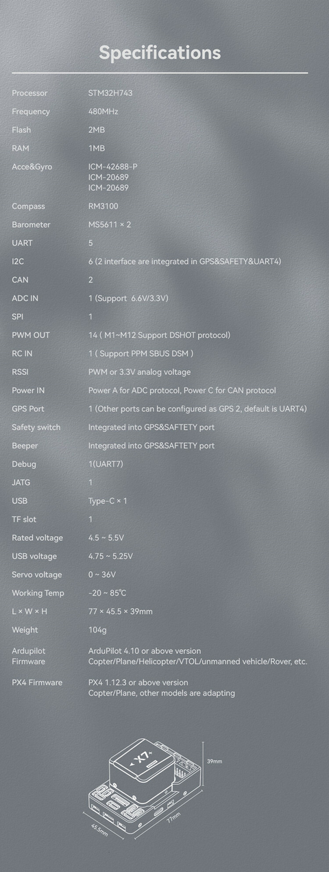 Imagem do CUAV X7+ Flight Controller | Autopilot For PX4&APM Drone Hardware