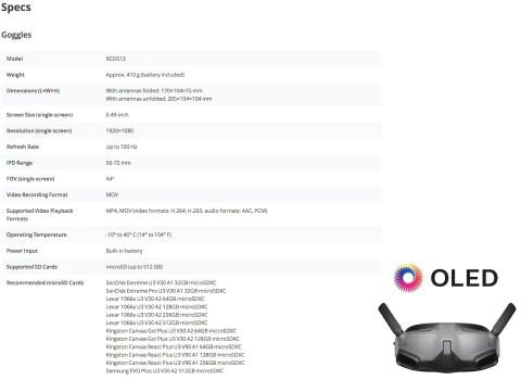 DJI Goggles Integra Drones & UAVs CP.FP.00000113.01 en internet