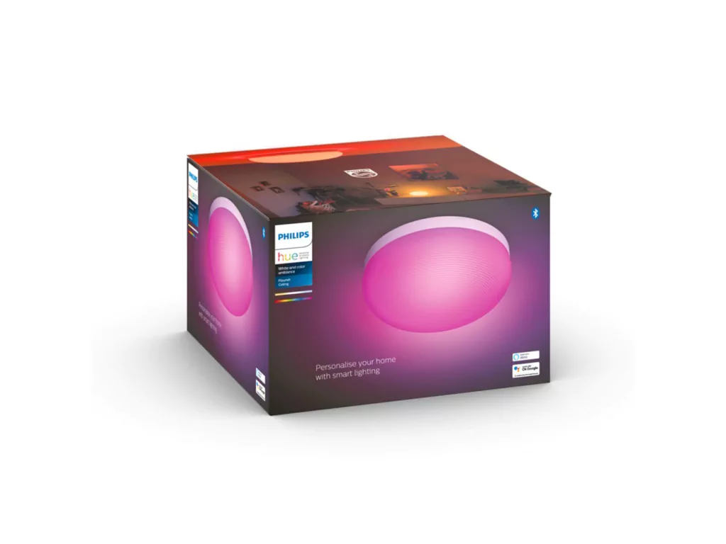 Philips Hue White & Color Ambiance Flourish Ceiling Light l 2ª Geração l Luminária de Teto Inteligente Plafon l Bluetooth e WiFi l Alto Fluxo Luminoso 2.250 lumen l LED Integrado l Compatível com Alexa, Apple Homekit & Google Assistant | Funciona com Bluetooth e/ou com a Hue Bridge