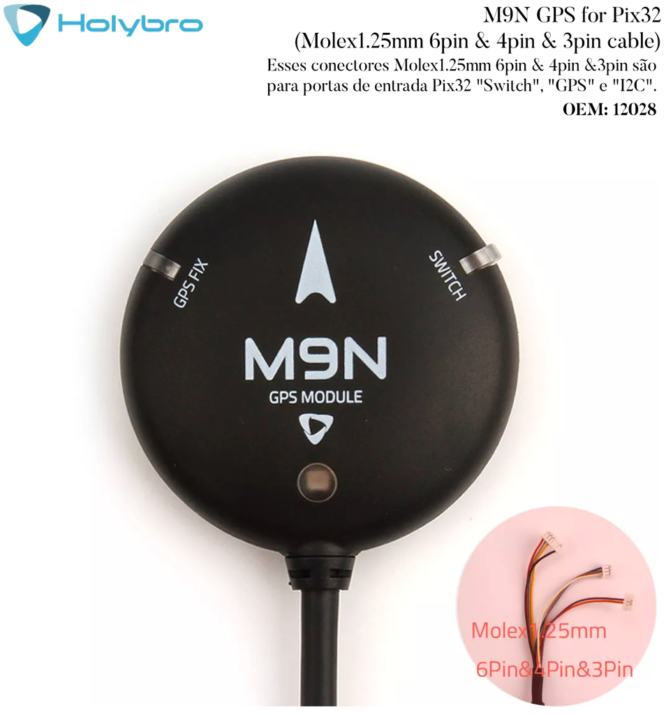 Holybro M9N GPS | Módulo GPS l UAVs & Drones l 12027 l 12028 l 12029 l Escolha o conector - loja online