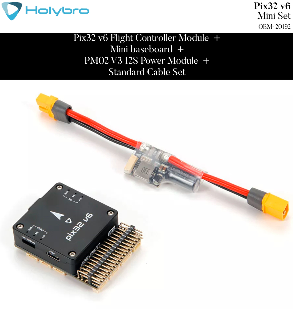 Holybro Pixhawk Pix32 v6 l Sistema de Voo & GPS l Controlador de voo modular l UAVs & Drones l 11056 l 20190 l 20191 l 20192 l 20193 l Escolha seu Kit - loja online