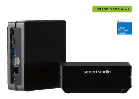 Seeed Studio reComputer J1010 | Mini PC com 0.5 TFLOPs (FP16) | Edge AI Device com Nvidia Jetson Nano Module 4GB | JetPack Pré-Instalado | 1 USB 3.0 Type A | 2 USB 2.0 Type A | 1 USB Type C for device mode | 1 USB Type C for 5V power input | Alternativa ao NVIDIA Jetson Nano Developer Kit