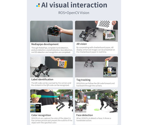 Imagem do Yahboom 12DOF ROS2 Robot Dog DOGZILLA S2 , AI Vision, Support Lidar Mapping Navigation for Raspberry Pi 4B(Ubuntu 20.04+ROS2)