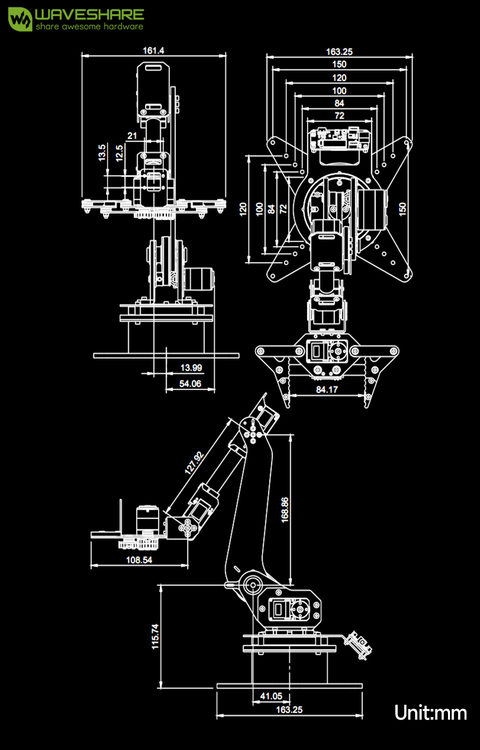 WaveShare RoArm-M1 Desktop Robotic Arm Kit, High-Torque Serial Bus Servo, Based On ESP32, 5-DOF, Supports Wireless Control - Loja do Jangão - InterBros