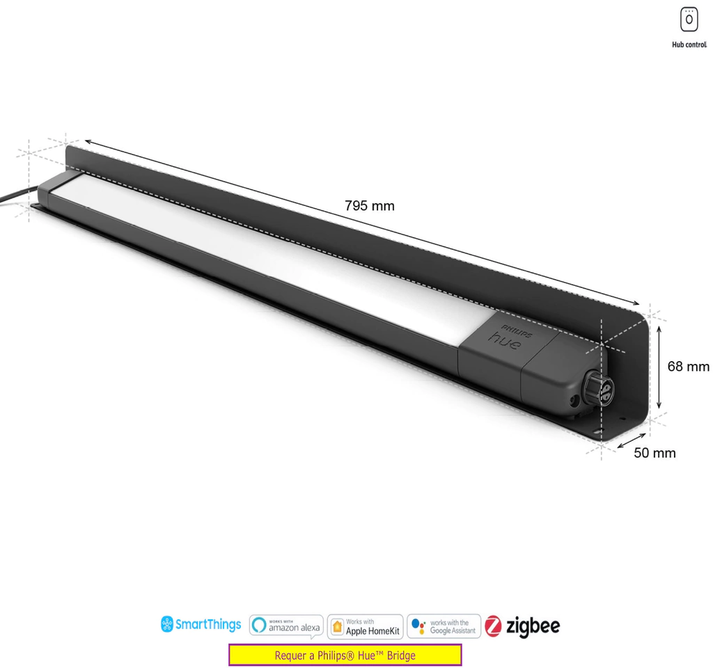 Image of Philips Hue Amarant l Outdoor Light Bar l LED Wall Floodlight l Luminária Inteligente Outdoor de Piso l + Sensor de Presença l Alto Fluxo Luminoso de até 2.800 lumen l LED Integrado l Sem Fonte de Energia l Compatível com Alexa, Apple Homekit & Google Assistant l Requer Hue Bridge