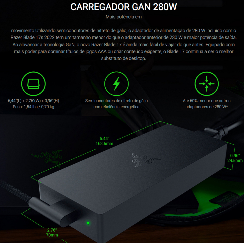 Imagem do Razer 17.3" Razer Blade 17 Gaming Laptop , 32GB RAM , 1TB SSD , RZ09-0423QEF3-R3U1