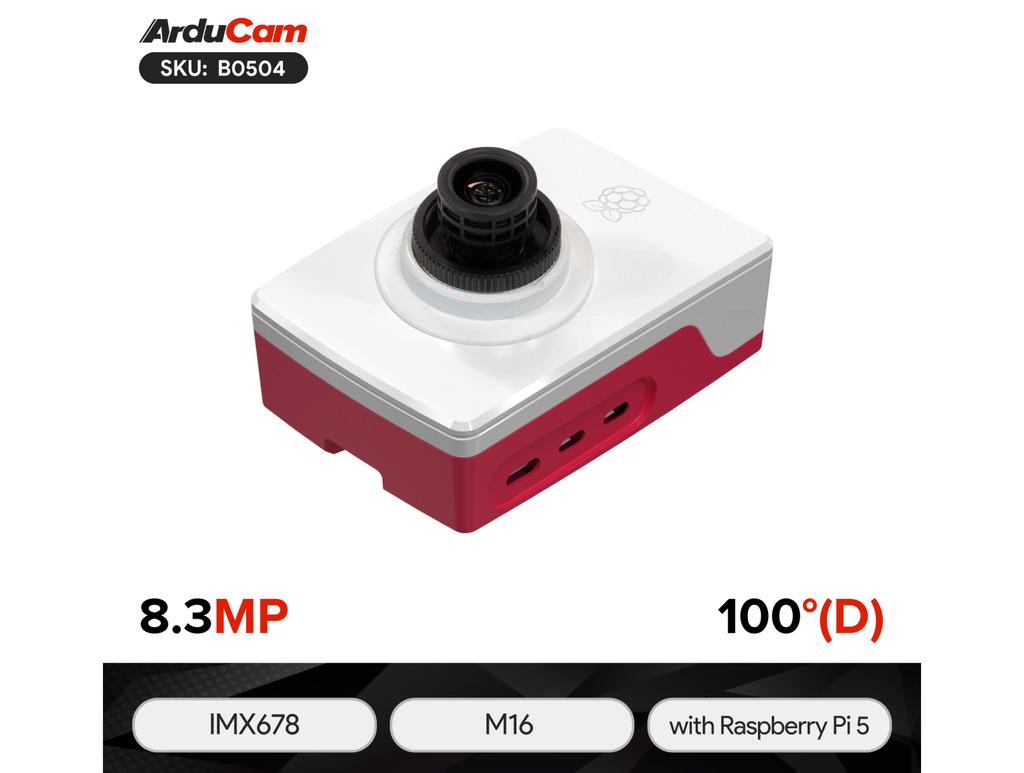 Arducam Pivistation 5 Darksee, 8.3MP Sony STARVIS 2 IMX678 Ultra Low Light All-in-one Raspberry Pi 5 Camera Kit , B0504 - buy online