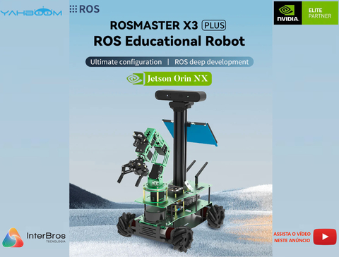 Yahboom ROSMASTER X3 Plus ROS2 Robot with Mecanum Wheel & 6DOF Arm, NVIDIA Módulo Jetson Orin NX 16GB , ORIN NANO ou Raspberry Pi - comprar online