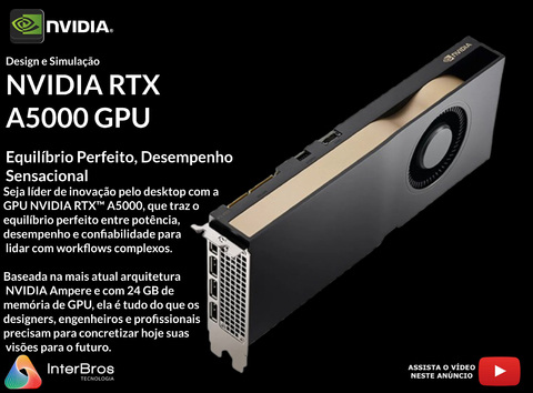 NVIDIA PNY QUADRO RTX A5000 24GB DDR6 PCIe 4.0 x16 , Ampere Architecture , VCNRTXA5000-PB - comprar online