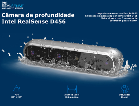 Intel RealSense Stereo Depth 3D Camera D456 , Longo Alcance IP65 - comprar online