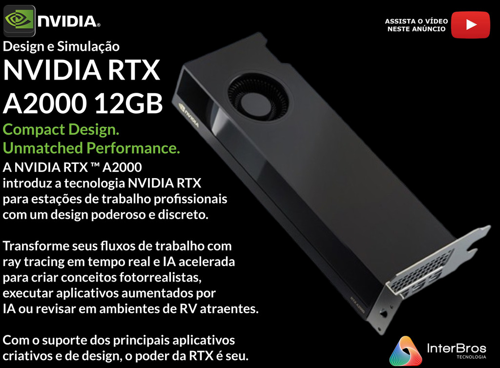 NVIDIA PNY QUADRO RTX A2000 12GB , PCIe 4.0 x16 , VCNRTX2000ADA-PB - comprar online