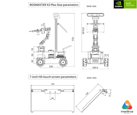 Yahboom ROSMASTER X3 Plus ROS2 Robot with Mecanum Wheel & 6DOF Arm, NVIDIA Módulo Jetson Orin NX 16GB , ORIN NANO ou Raspberry Pi - comprar online