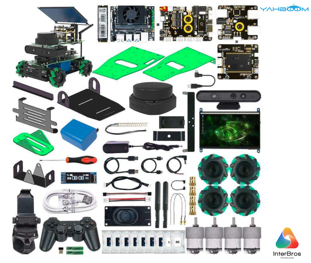 Yahboom ROSMASTER X3 ROS2 Robot with Mecanum Wheel, NVIDIA Módulo Jetson Orin NX 8GB , ORIN NANO ou Raspberry Pi na internet