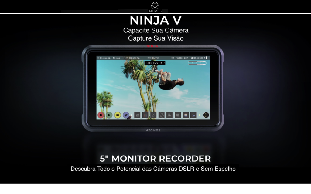 Atomos NINJA V 5" 4K HDMI Recording Monitor + Atomos AtomX CAST + CASE - Loja do Jangão - InterBros