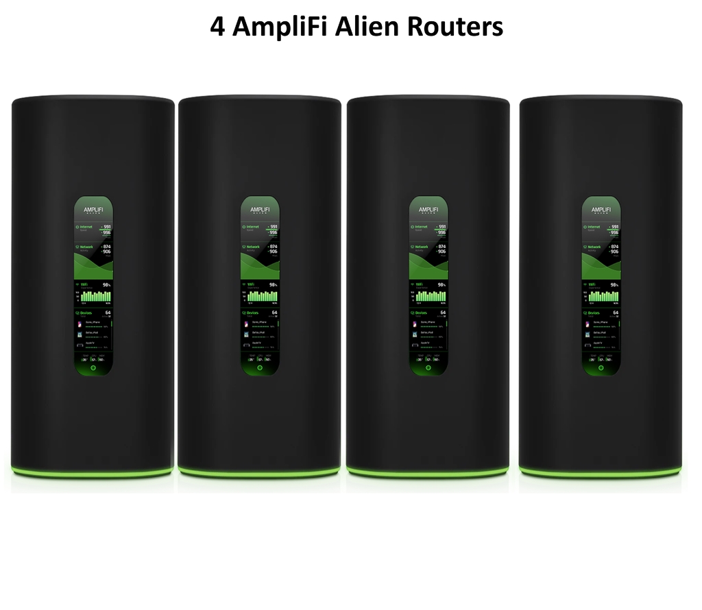 Imagen de Ubiquiti Amplifi Alien Tri-Band WiFi6 Gigabit Router l Sistema WiFi6 Mesh l Tela Touchscreen l 4 portas Gigabit Ethernet l VPN integrada l Tecnologia Teleport l Sistema Mesh escalável l Ativado para Uso Doméstico ou Comercial l Cobertura de até 1.120 m²