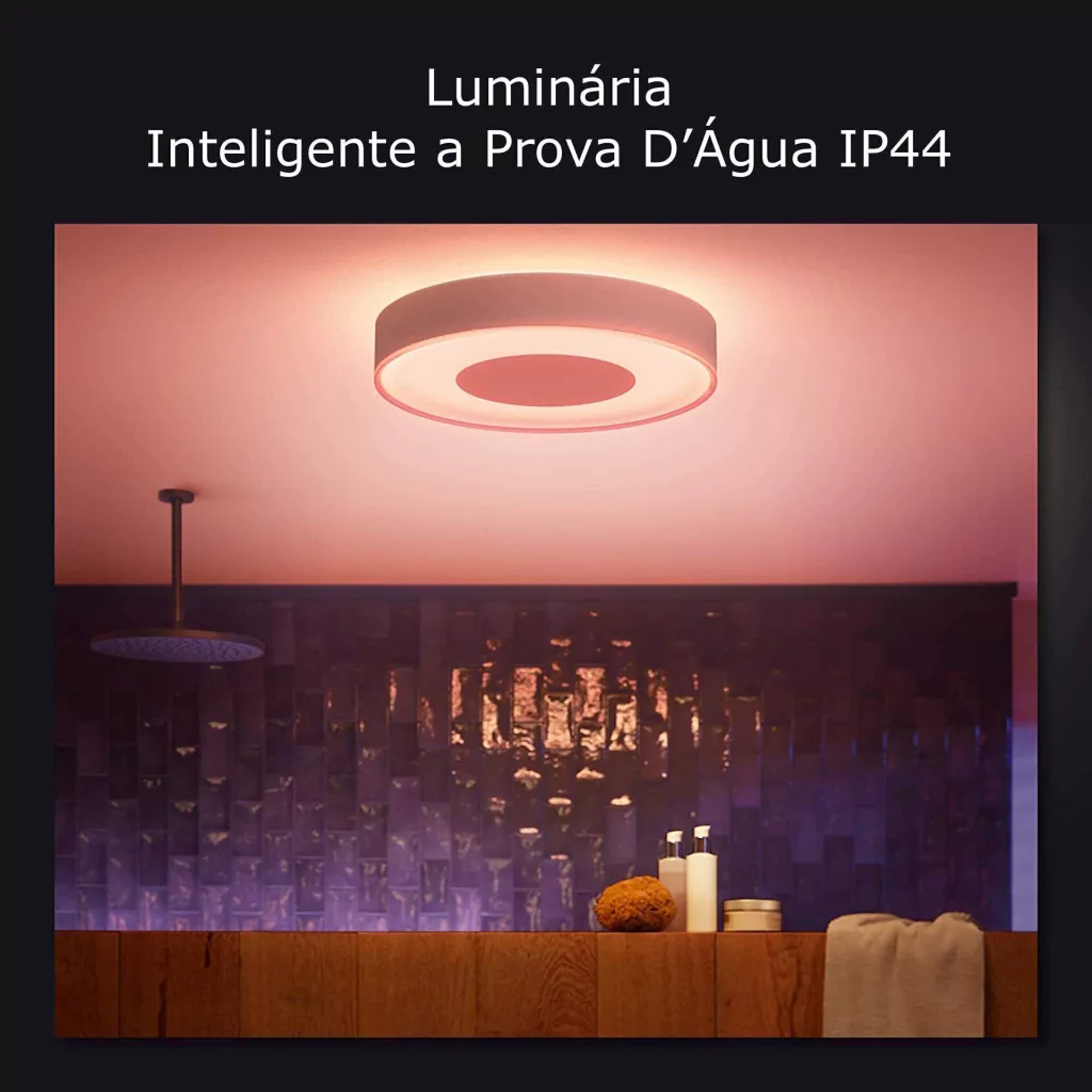 Philips Hue White & Color Ambiance Xamento Large l Bathroom Smart Ceiling l Luminária de Teto Inteligente Grande l Feita para Banheiros l A Prova D' Água l WiFi e Bluetooth l Alto Fluxo Luminoso 3.700 lumen l LED Integrado l Compatível com Alexa, Apple Homekit & Google Assistant l Requer Hue™ Bridge - comprar online
