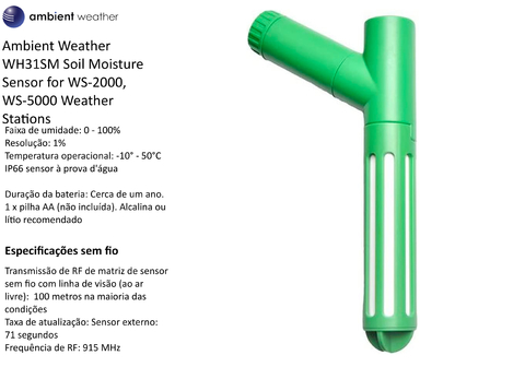 Ambient Weather Estação Metereológica WS-2902 WiFi & Internet Conectada + Sensor de Raios + Sensor de Umidade do Solo - online store