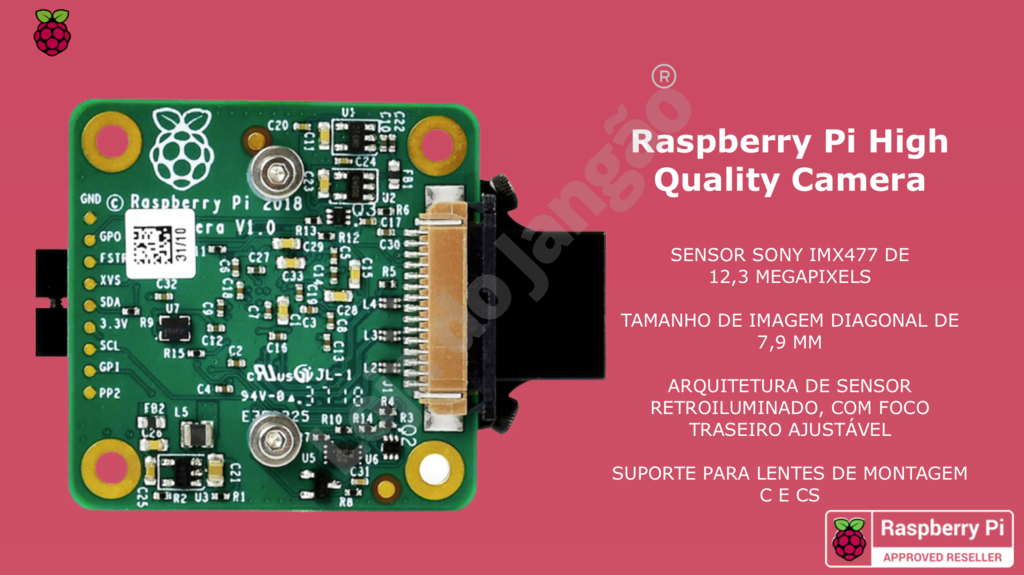 Raspberry Pi High Quality Câmera 12.3mp | Sensor Sony IMX477 de 12,3 megapixels