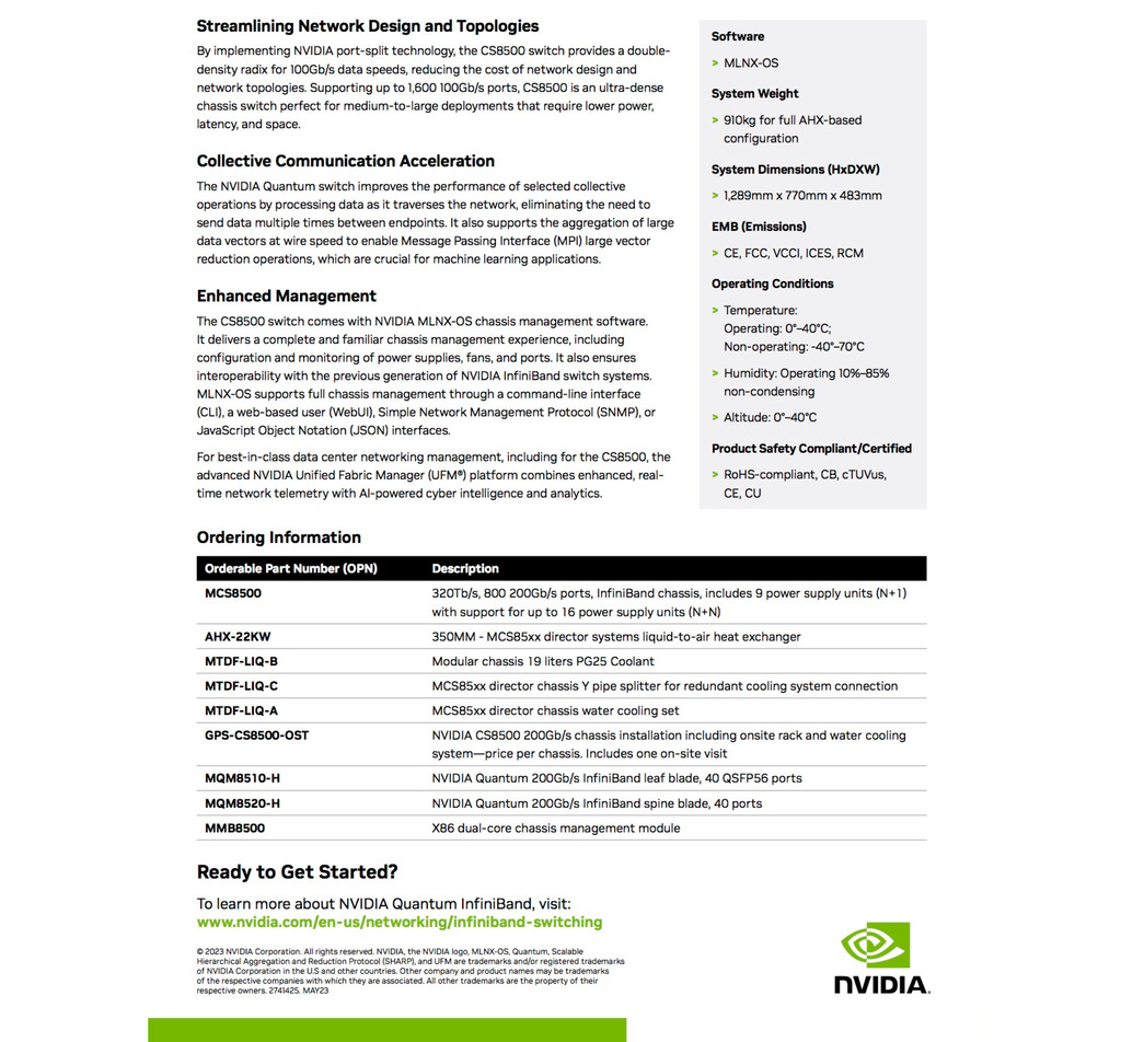 NVIDIA Quantum CS8500 Modular InfiniBand Smart Switches , 200GB/s on internet