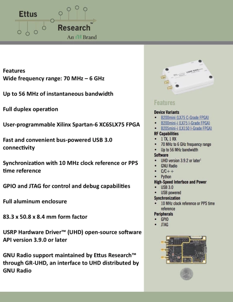 ETTUS RESEARCH USRP B200mini 785889-01 na internet