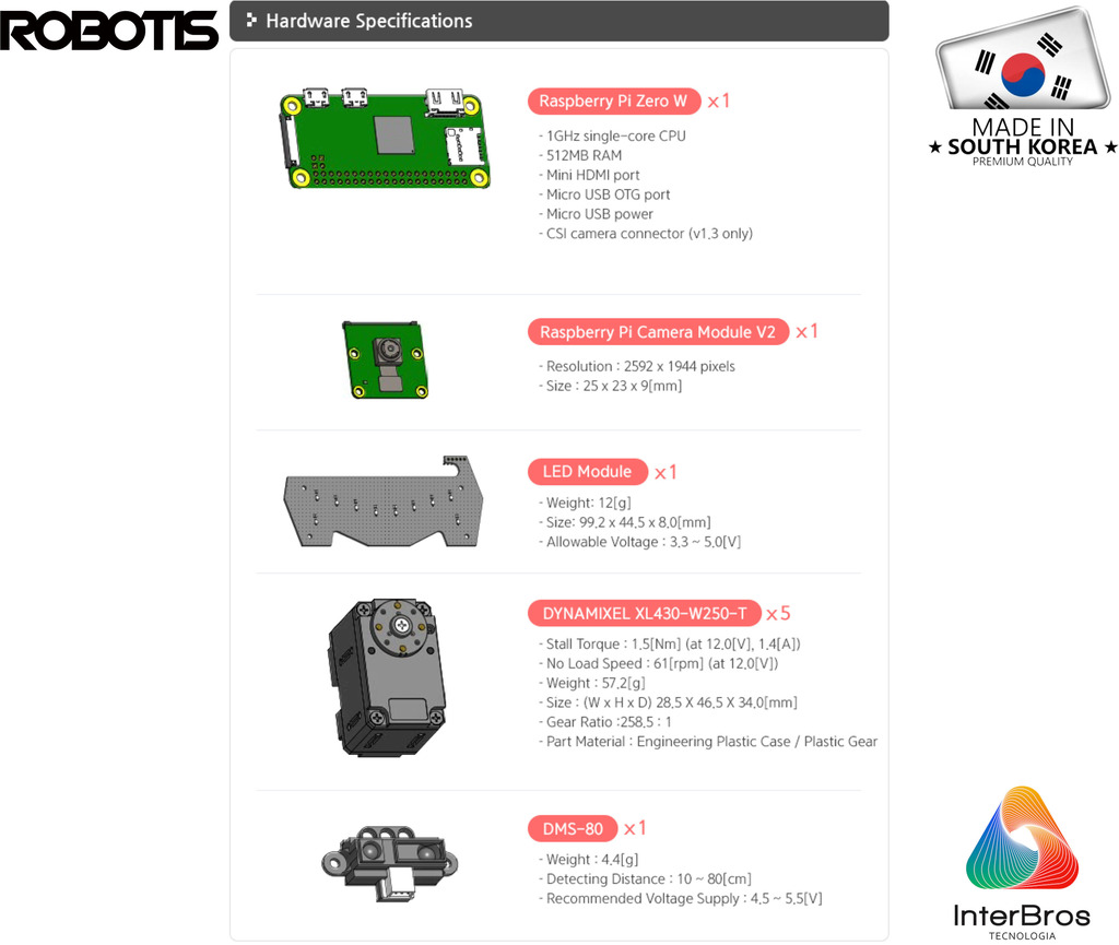 Imagen de Robotis Steamcup Engineer Robot KIT 1 + KIT 2 , Developer Kit , Habilitado para IA , Educacional , Idade: 15+