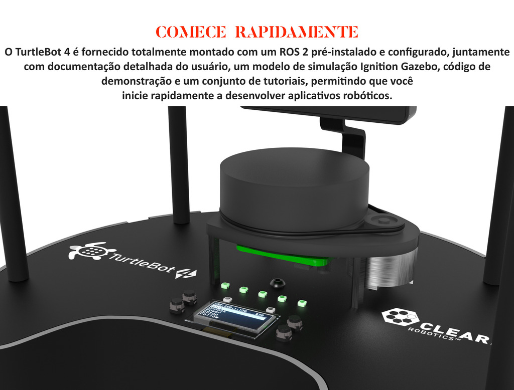 Clearpath Robotics TurtleBot 4 , Raspberry Pi 4 ROS 2 , Open Robotics , Plataforma Robot Educacional iRobot Create 3 - Loja do Jangão - InterBros