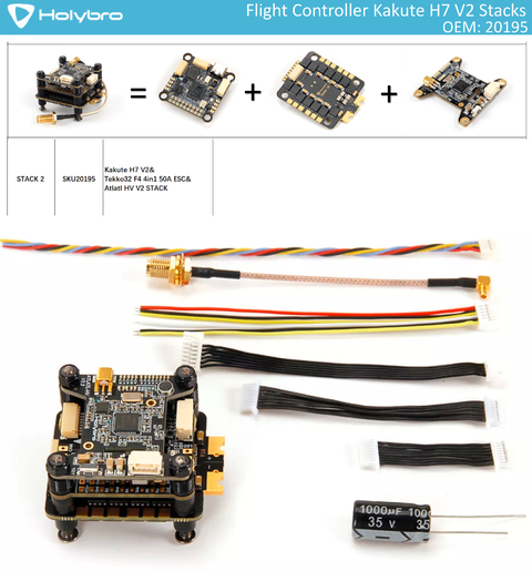 Holybro Kakute H7 V2 Stacks l Flight Controller with Bluetooth | FPV Flight Controller | Controlador de Voo l Drones, Robôs e UAVs | 20194 l 20195 l 20196 l 20197