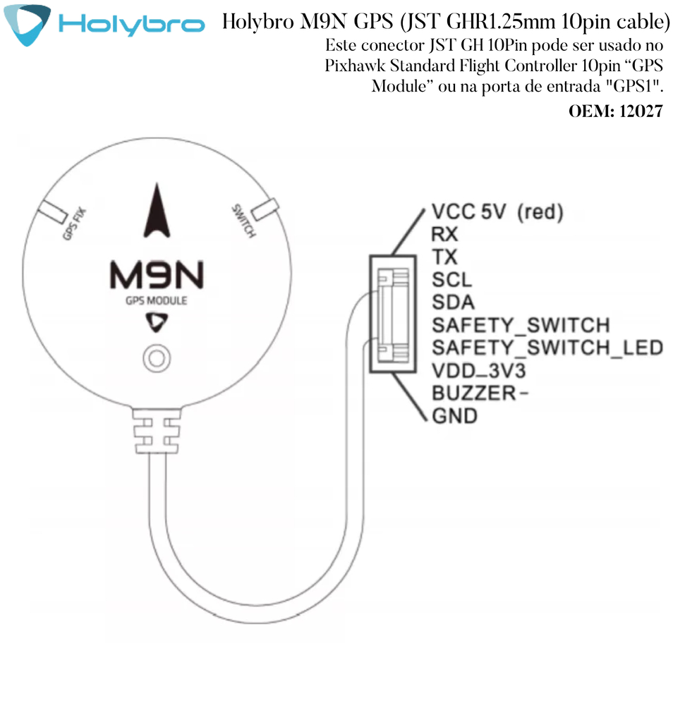 Holybro M9N GPS | Módulo GPS l UAVs & Drones l 12027 l 12028 l 12029 l Escolha o conector - comprar online