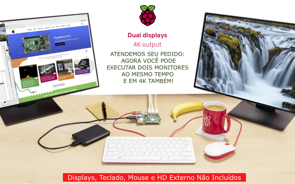 Raspberry Pi 4 Computer Model B 4GB RAM + Waveshare Binocular Camera Depth Stereo Module 8MP - Loja do Jangão - InterBros