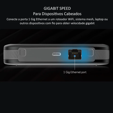 Imagem do Netgear Nighthawk M5 5G WiFi 6 Mobile Router Unlocked l Hotspot Roteador Móvel | Ultrarrápido 5G | Desbloqueado para todas as Operadoras | Conecta até 32 Dispositivos Sim card não incluído l Conecta até 32 Dispositivos l Ativado para Uso Doméstico ou Comercial l Bateria Adicional e Antena opcional também disponíveis