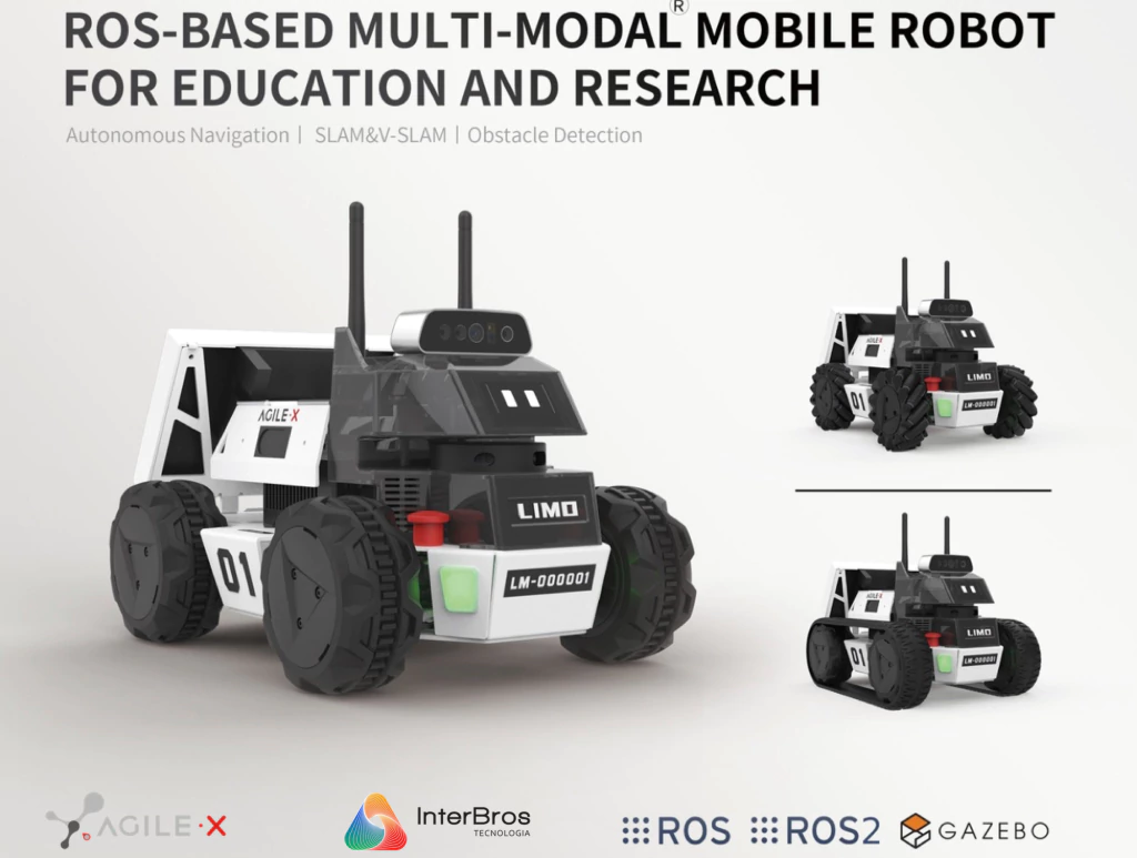 Agilex LIMO , Open-Source Mobile Robot (ROS compatible) , Autonomous 4X4 Mobile Robot , Artificial Intelligence , Educacional , Pesquisa , Competição , +12 anos - buy online