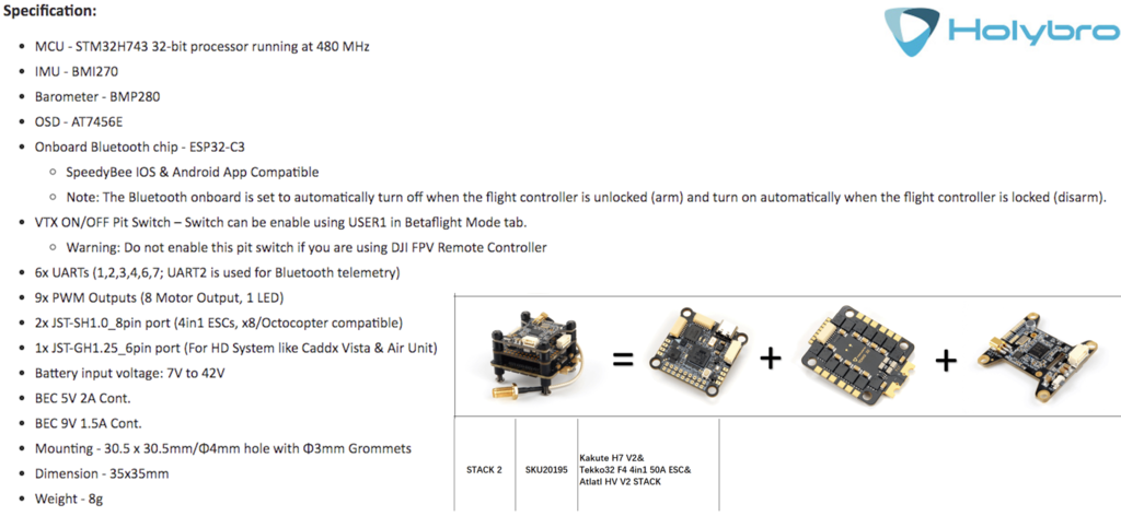 Holybro Kakute H7 V2 Stacks l Flight Controller with Bluetooth | FPV Flight Controller | Controlador de Voo l Drones, Robôs e UAVs | 20194 l 20195 l 20196 l 20197 on internet