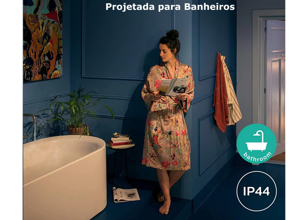 Philips Hue White & Color Ambiance Xamento Large l Bathroom Smart Ceiling l Luminária de Teto Inteligente Grande l Feita para Banheiros l A Prova D' Água l WiFi e Bluetooth l Alto Fluxo Luminoso 3.700 lumen l LED Integrado l Compatível com Alexa, Apple Homekit & Google Assistant l Requer Hue™ Bridge en internet