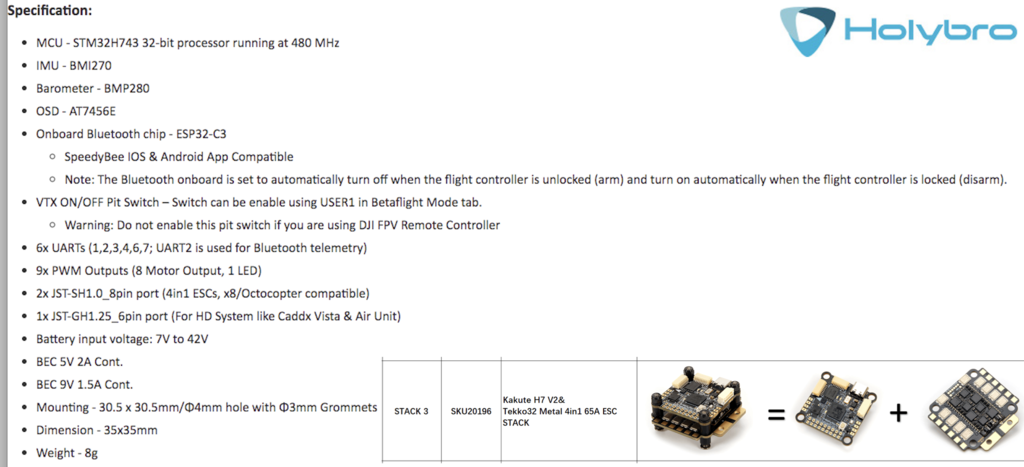 Holybro Kakute H7 V2 Stacks l Flight Controller with Bluetooth | FPV Flight Controller | Controlador de Voo l Drones, Robôs e UAVs | 20194 l 20195 l 20196 l 20197 on internet