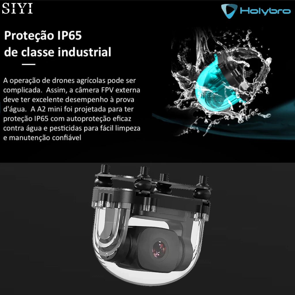 Holybro SIYI A2 mini Camera Ultra Wide Angle FPV Gimbal Single Axis Tilt com 160 Graus FOV 1080p Drones Robots & UAVs - online store