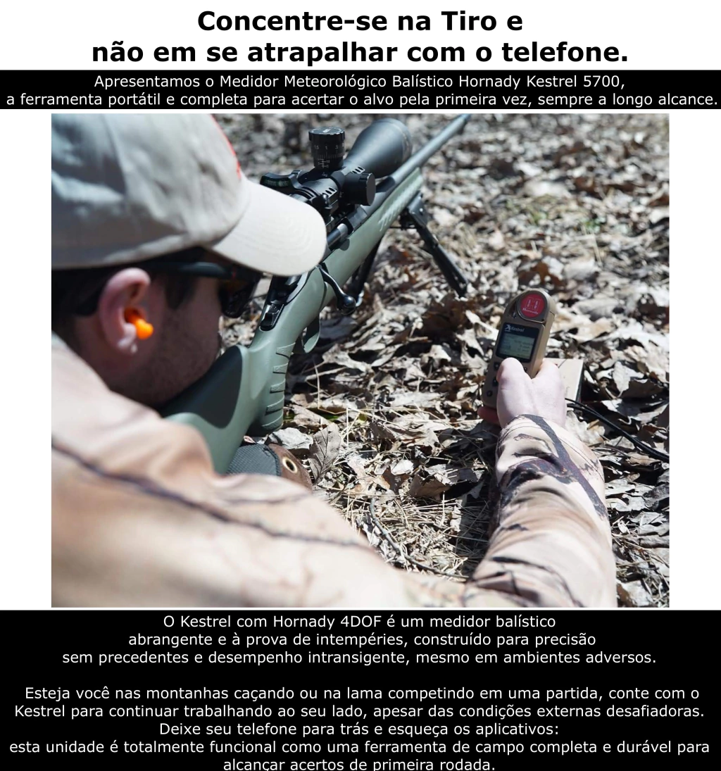 Kestrel 5700 Ballistics Weather Meter with Hornady 4DOF Bluetooth | Tiro de precisão e competição | Precisão Sem Precedentes em Tiros de Longo Alcance | Alcance de até 3.5 Kms - Loja do Jangão - InterBros