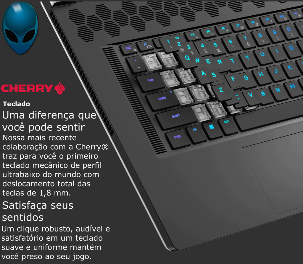 Image of Alienware x17 R2 Gaming Laptop QHD Display l Cor Lunar Light l 1.5 - 5.0 GHz Intel Core i9-12900 H (12th Gen) l 17.3" 1920x1080 480 Hz FHD Display l 64 GB DDR5 RAM l 2 TB RAID NVMe SSD l NVIDIA® GeForce RTX™ 3080 (16 GB GDDR6) l Cryo Tech Cooler l Alienware's CherryMX l Windows 11 Home