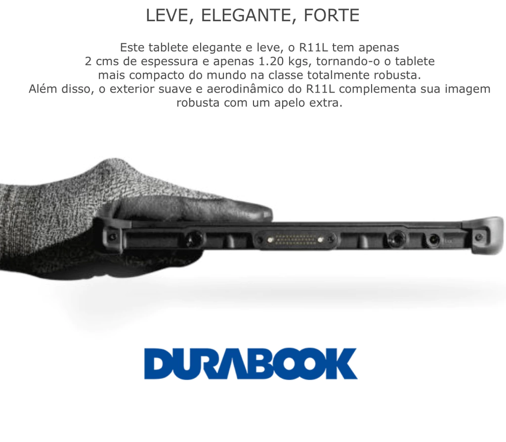 Durabook l R11L Rugged Tablet l Tablet Industrial Robusto l 12th Gen Intel Pentium Gold Processor 8505 l 11.6” FHD (1920 x 1080) LCD Display l Personalizável l Projetado para os ambientes mais severos l Peça um orçamento - Loja do Jangão - InterBros