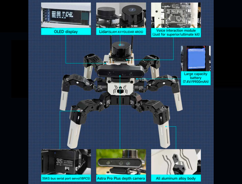 Imagem do Yahboom 18DOF Muto RS ROS Robotic Kit DIY Programming Development Hexapod Robot, NVIDIA Jetson NANO 4GB B01 , 945-13450-0000-000