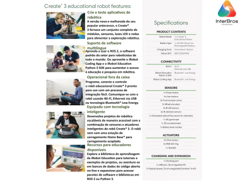 iRobot Create 3 , Robot Educacional , Raspberry Pi 4 ROS 2 - tienda online