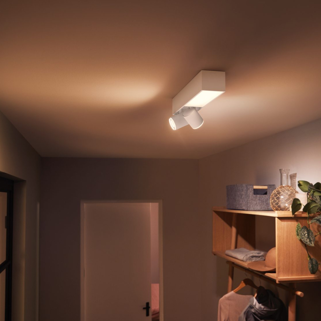 Philips Hue White & Color Ambiance Centris l Smart 2-Spots Ceiling Bar l Luminária de Teto l Ajuste cada Luz Individualmente l Poderoso Fluxo Luminoso 1.560 lumen l Compatível com Alexa, Apple Homekit & Google Assistant | Funciona com Bluetooth e/ou com a Hue Bridge - loja online