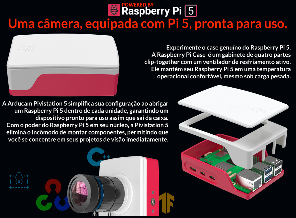 Imagen de Arducam Pivistation 5 Klarity, 20MP IMX283 All-in-one High Sensitivity Raspberry Pi 5 Camera Kit , B0502