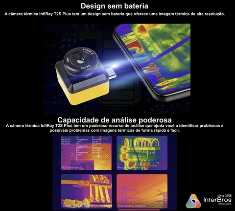 Imagen de Infiray Xinfrared T2S Plus Câmera Térmica com Lente Macro de 8 mm , com Handle - (cópia)