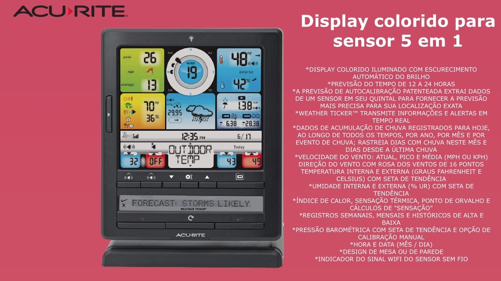 Image of AcuRite Iris (5 em 1) Estação Meteorológica Sem Fio WiFi